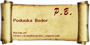 Poduska Bodor névjegykártya